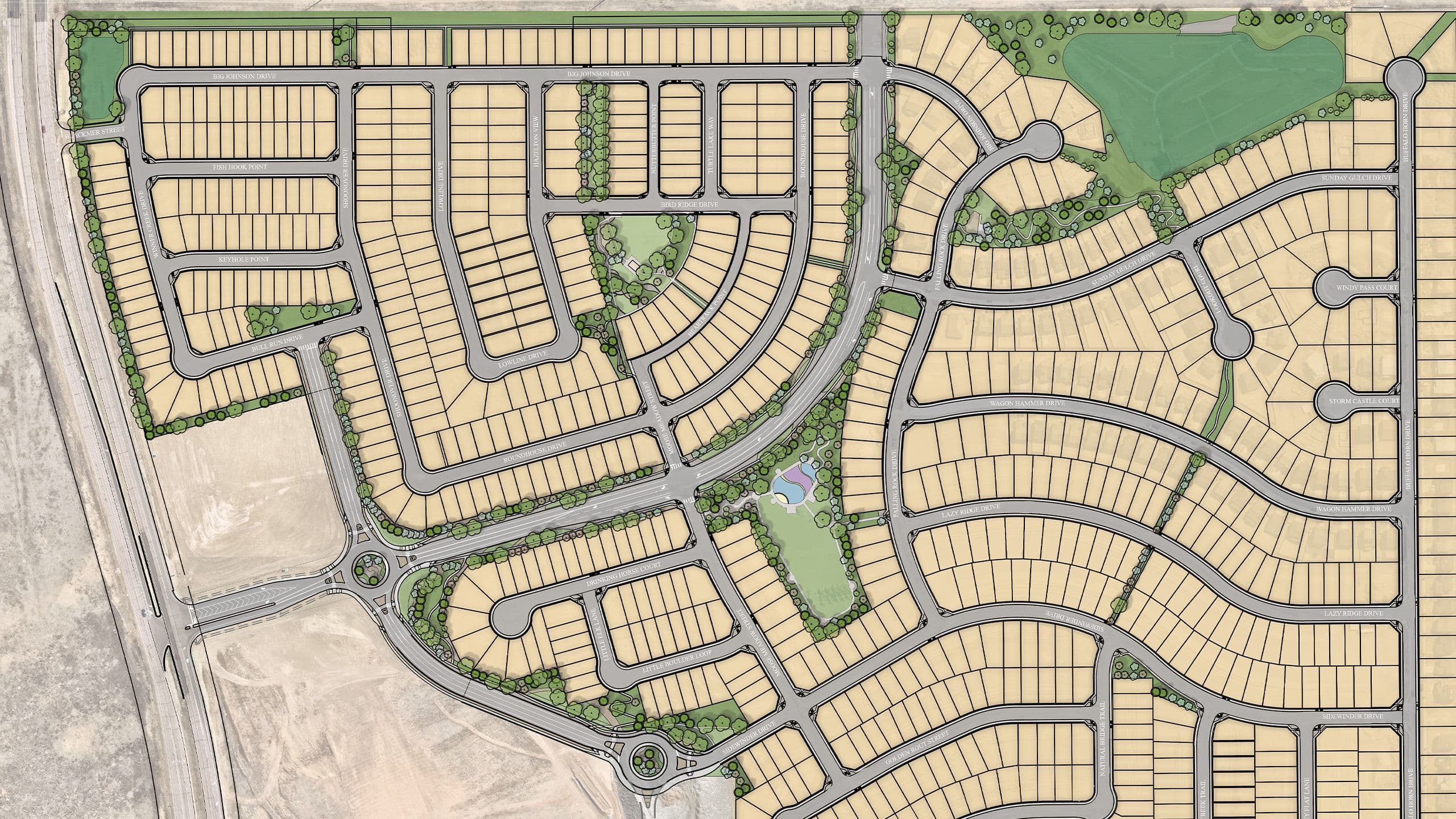 Site plan drawing for a residential subdivision